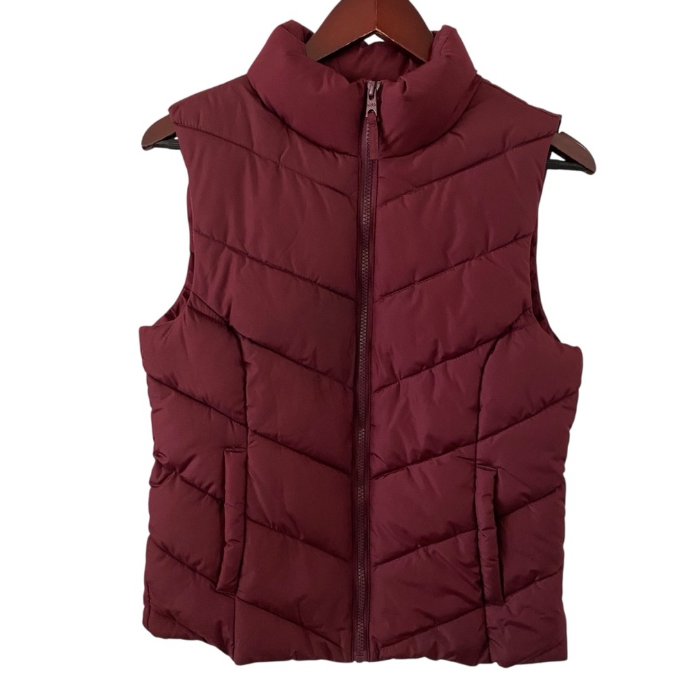 NWT Aeropostale Remixed Down Burgundy Puffer Vest Women’s Size S